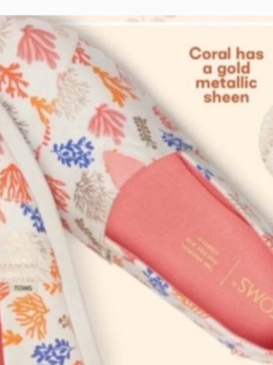 Toms Shoes - NEW Toms Women's Alpargata White Coral Reef Ortholite Slip On Size 7.5